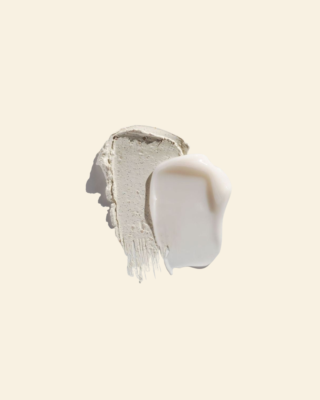 cream and clay swatch on cream background